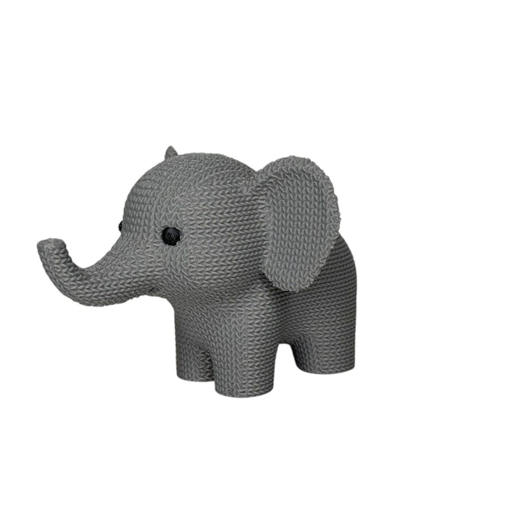 Adorable Elephant Figurine Knitted Animal Decor Desk Toy Home
